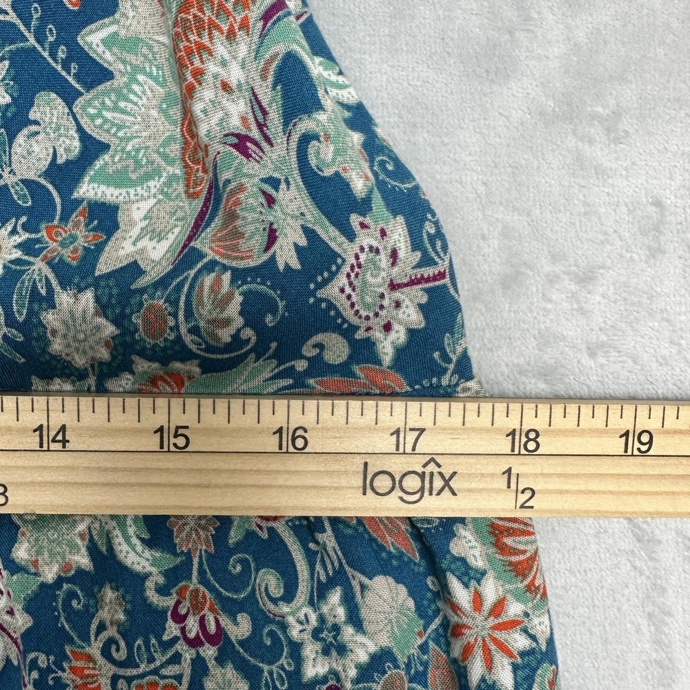 Soft Surroundings Dress Womens PS Blue Paisley Maxi Fit & Flare Boho Viscose - Picture 8 of 9